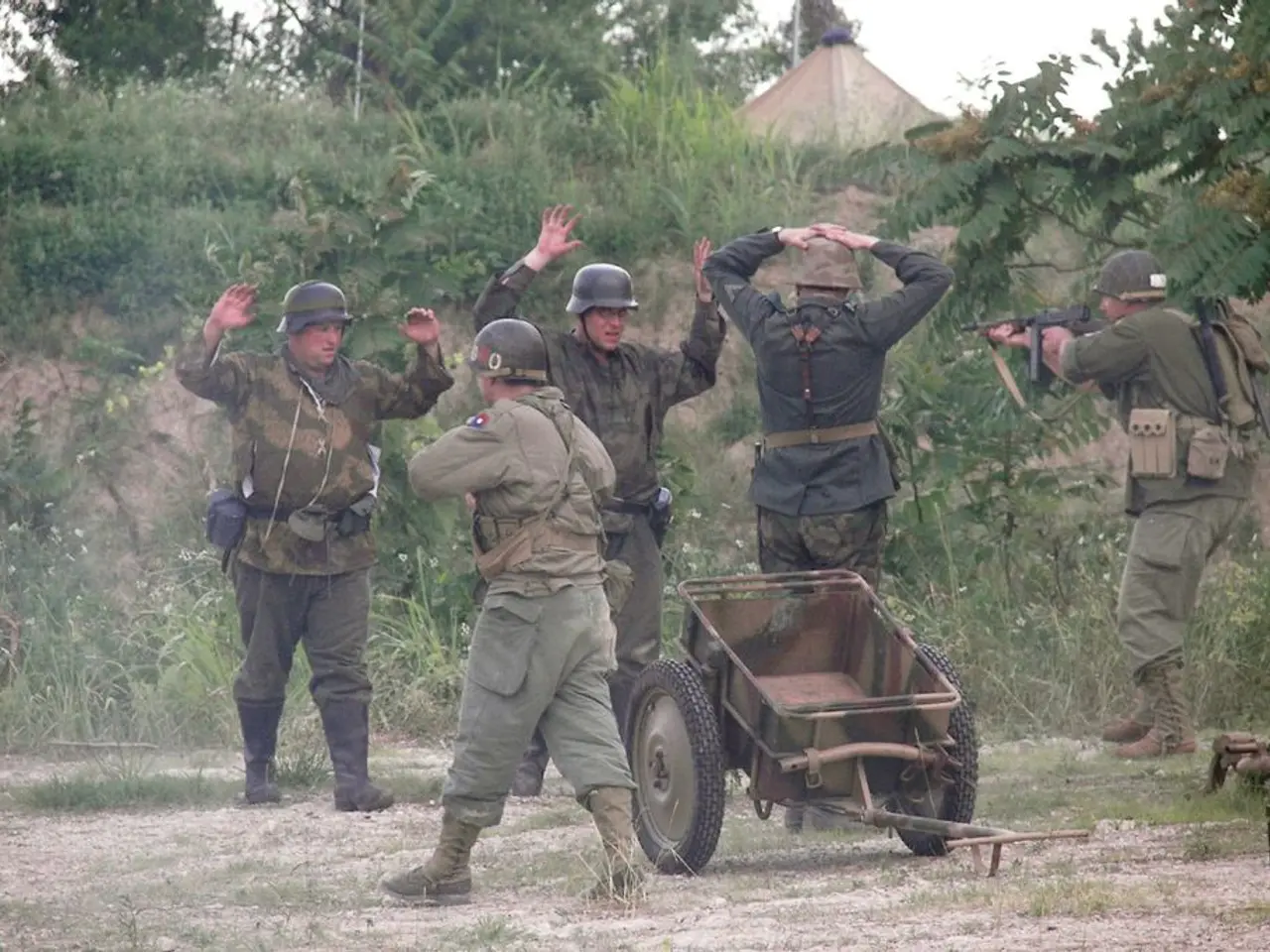 A man is set to traverse 750 Lime-kilometers, armed with a shield and spear.