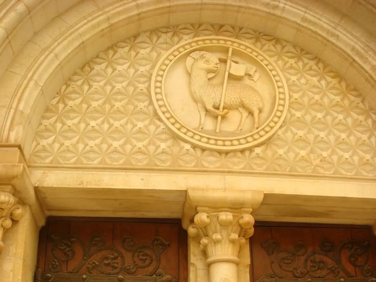 It is the entrance of a building and there are two doors to enter into the building and they are...